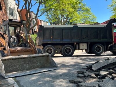 asphalt removal in process