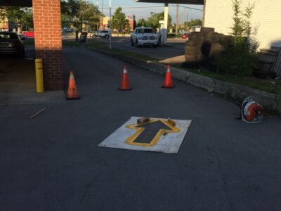 carwash asphalt view after paving