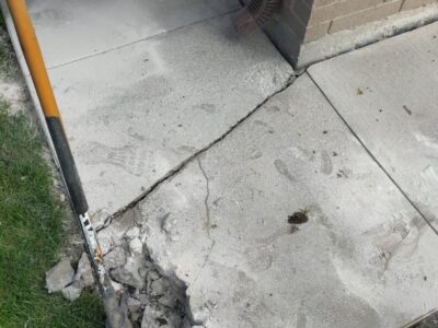 concrete path before replacement