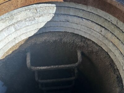 concrete rings for well were installed