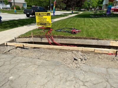 formwork installation for concrete borders