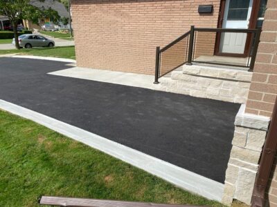 new concrete front porch and driveway installed