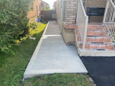 new concrete walkway was installed