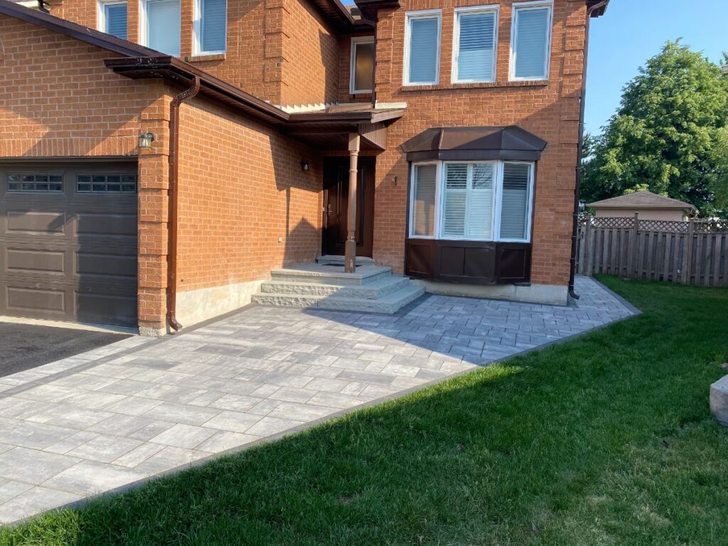 outdoor stone tile installation for patio