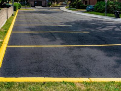 parking lot view after aphalt installtion