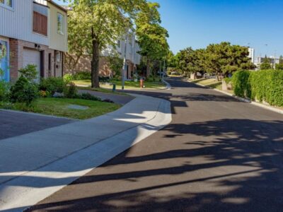 road view after asphalt paving
